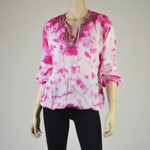 Michael Kors Boho Tie Dye Top Tunic Blouse